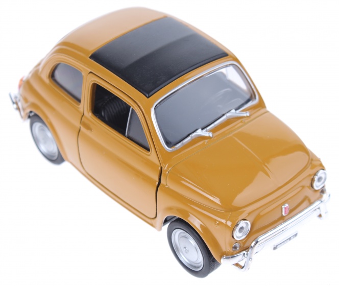 Welly schaalmodel fiat 500 classic pull back bruin