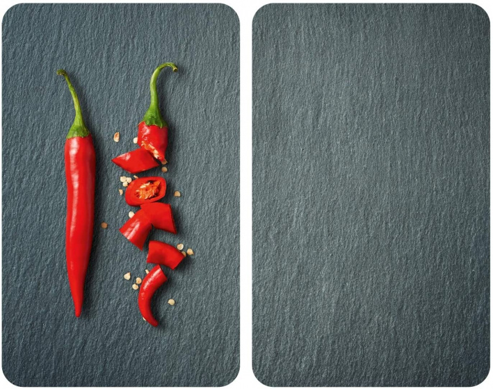 Wenko krycia doska Cayenne30 x 52 cm sklo/keramická šedá 2 kusy