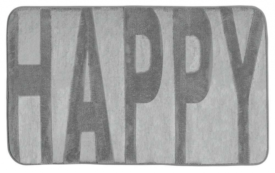 Wenko batmat Happy 50 x 80 cm polyester grijs Wenko batmat Happy 50 x 80 cm polyester grijs
