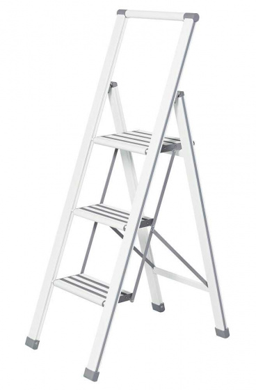 Wenko huishoudtrap 44 x 119 x 69 cm aluminium wit Wenko huishoudtrap 44 x 119 x 69 cm aluminium wit