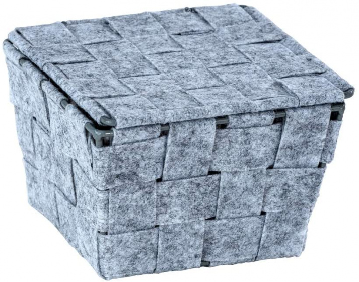 Wenko úložný košík Adria Feltro14 cm polyester sivý