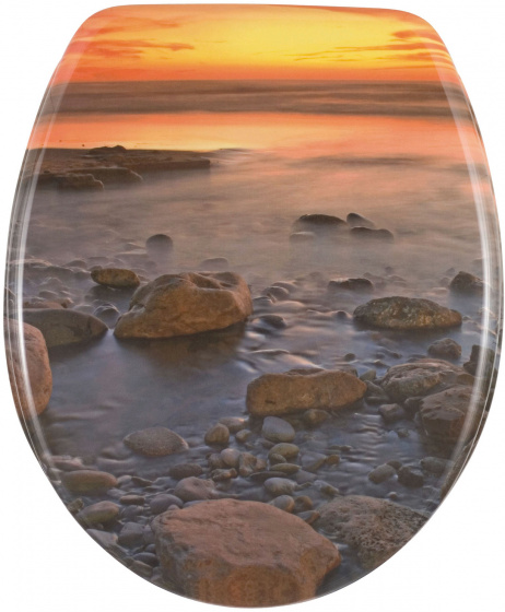 Wenko WC sedadlo Stone Shore 36,5 x 44,5 cm duroplast hnedá