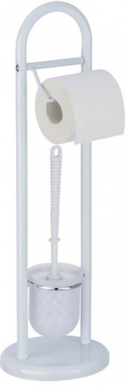 Wenko toaletný papier s držiakom na WC kefu Siena 63 cm oceľovo biela
