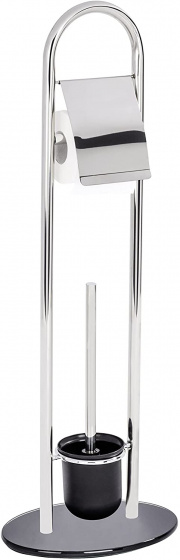 Wenko toiletrolhouder en borstel Atlanta 78,5 cm RVS zilver Wenko toiletrolhouder en borstel Atlanta 78,5 cm RVS zilver