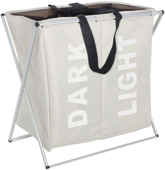 Wenko kôš na bielizeň Duo 120 litrov 59 x 57 cm polyester béžový