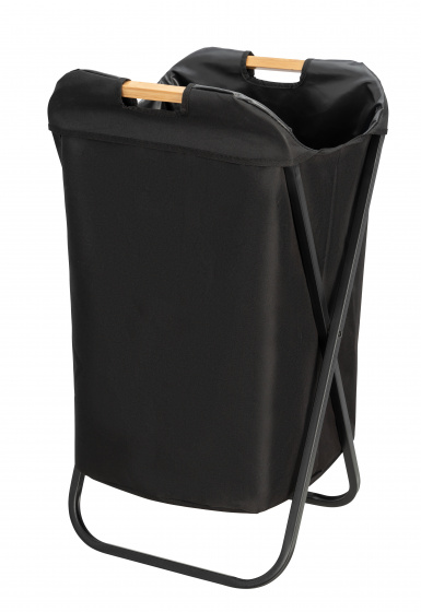 Wenko kôš na bielizeň Loft 41 x 71 x 42 cm nerez/polyester čierny