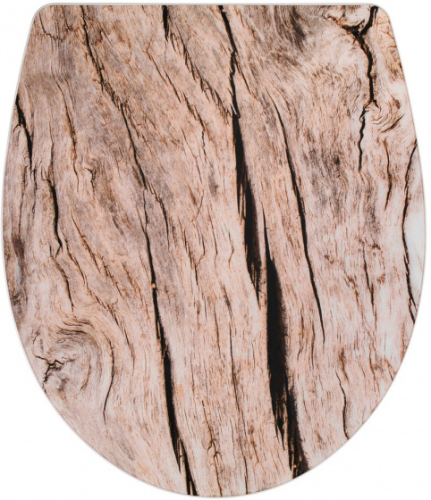 Wenko WC sedátko Bois 38 x 41,5 cm duroplast hnedá/biela