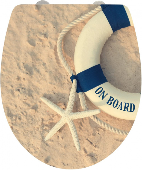 Wenko WC sedadlo On Board soft-close 38 x 44,5 cm duroplast číry