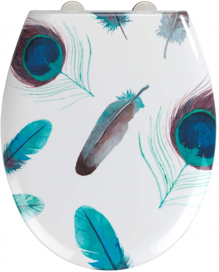 Wenko WC sedátko Perie 37 x 44,5 cm duroplast biela/modrá
