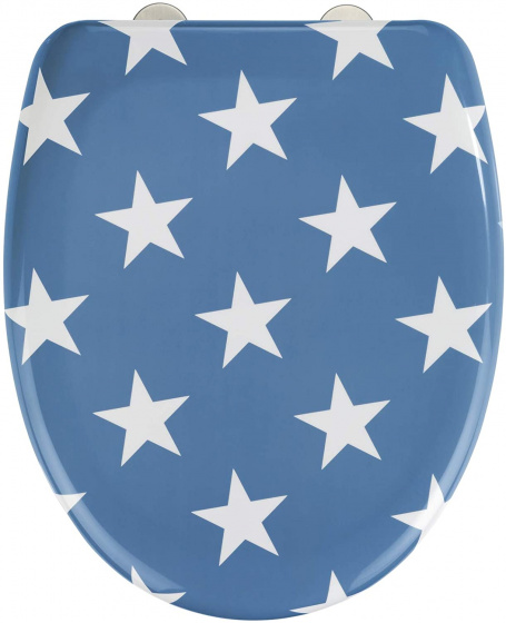 Wenko WC sedadlo Stella 45 x 38 cm duroplast modrá/biela