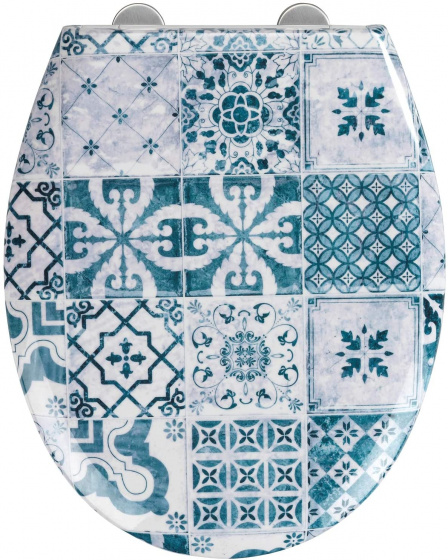 Wenko WC sedadlo Wild West 37 x 44,5 cm duroplast modrá/biela