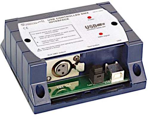 Whadda ovládač DMX USB 106 x 101 mm 512 kanálov tmavo modrý