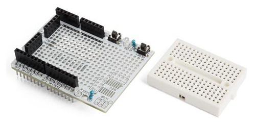 Whadda prototyping board protoshield 43 x 17 mm wit 2 delig