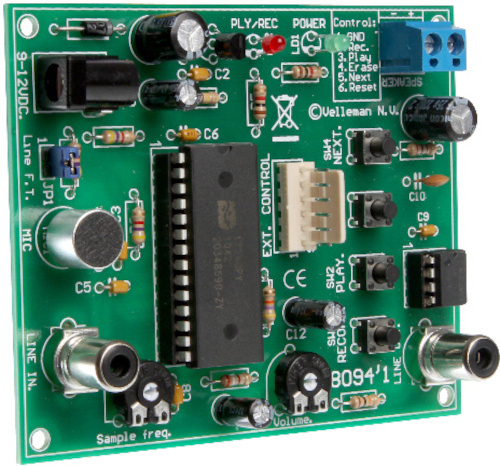 Whadda soldeerkit opname/weergavemodule 11 x 7,5 cm 9v groen