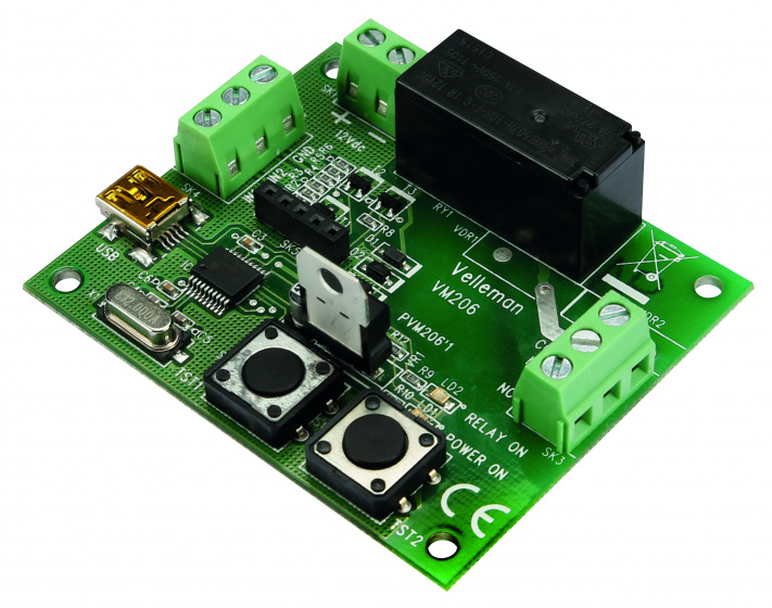 Whadda timermodule universeel usb interface 68 x 56 mm groen