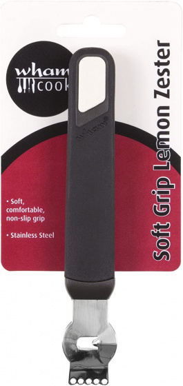 Wham zesteur Soft Grip 16 x 2,5 cm nerezová oceľ strieborná/čierna