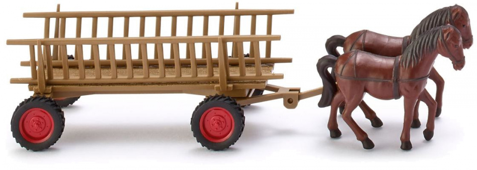 WIKING miniatúrny kôň a vozík 1:87 hnedá