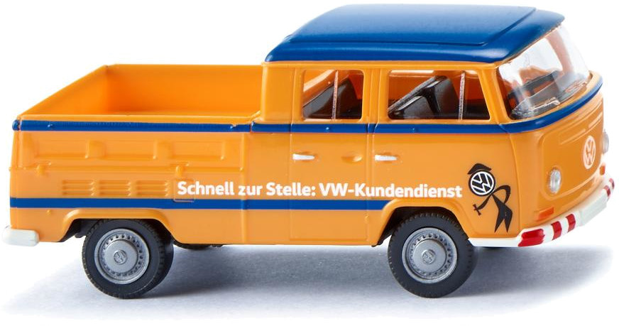 WIKING miniatúrne auto 1VW T2 dvojitá kabína:87 oranžová
