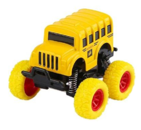 Wild Autocross monstertruck schoolbus jongens 9 cm staal geel