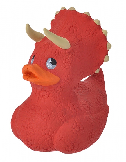Wild Republic badeend dino triceratops junior 10 cm rood