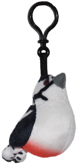 Wild Republic hangertje grote bonte specht 13 cm pluche zwart/wit