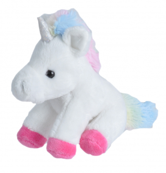 Wild Republic knuffel unicorn meisjes 13 cm pluche wit