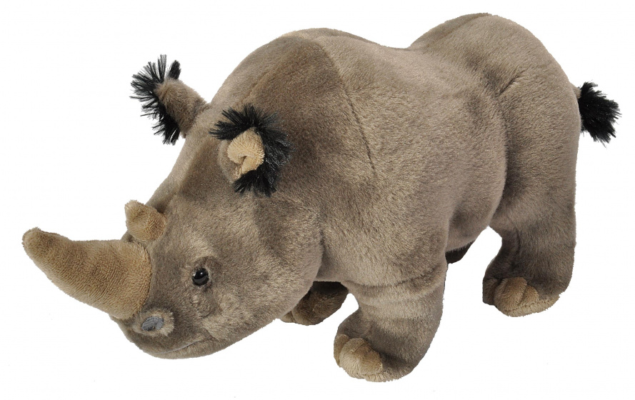 Wild Republic knuffelneushoorn junior 30 cm pluche grijs