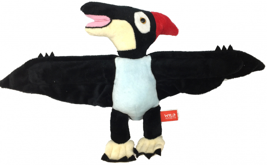 Wild Republic nhm huggers knuffel pteranodon 20 cm pluche zwart