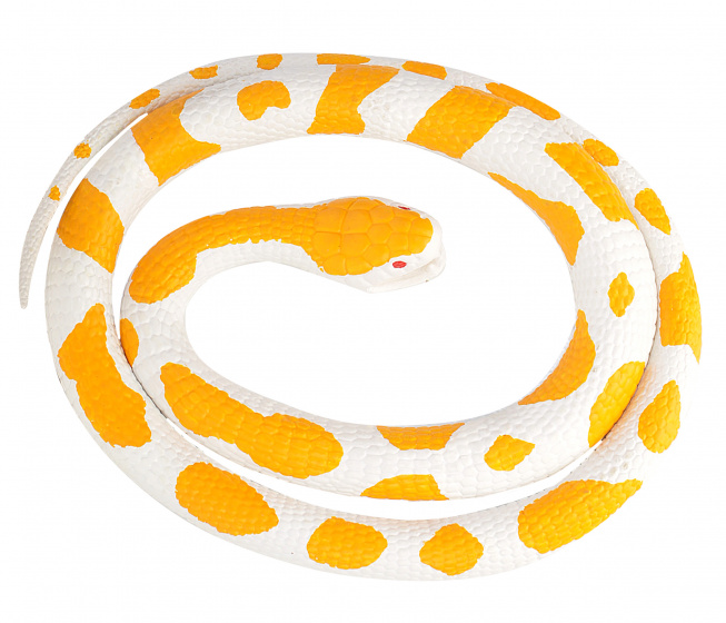 snake Phython junior 117 cm rubber yellow/white