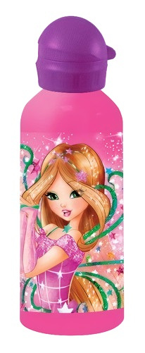 Winx Club pohár na pitie Flora girls 500 ml hliníková ružová