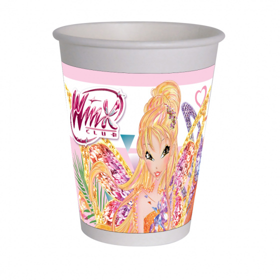 Winx Club párty poháre dievčenskú 200 ml ružové 8 kusov
