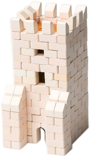 Wise Elk bouwpakket gate tower junior 13 cm gips wit 301 delig