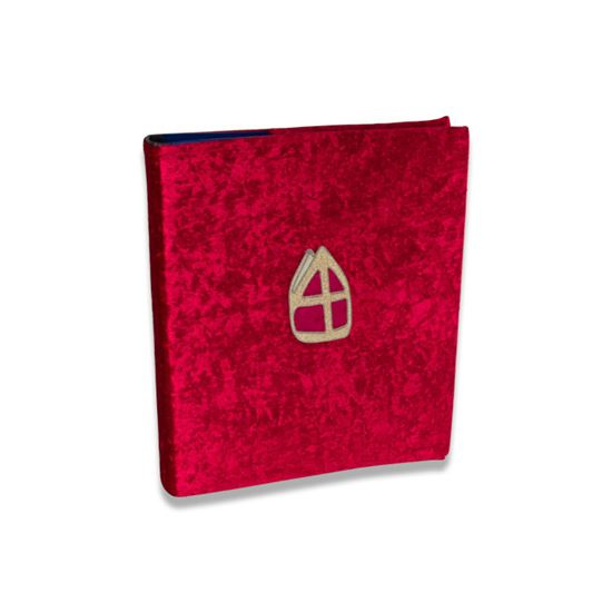 Witbaard obálka knihy Sinterklaas 55 x 32 cm zamatovo červená