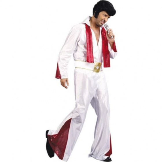 Witbaard kostým Elvis pánsky polyester biely mt M/L