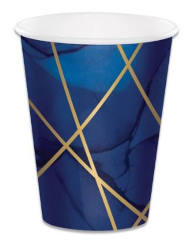 Witbaard párty šálky 355 ml kartón námornícka/zlatá 8 kusov