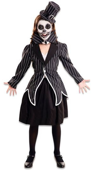 Witbaard kostým kostra dievča polyester čierna/biela 10-12 rokov
