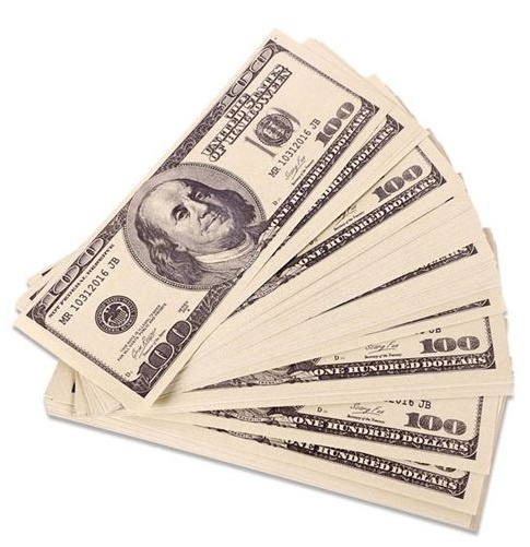 Witbaard falošné peniaze sto dolárový papier sivý 100 bankoviek