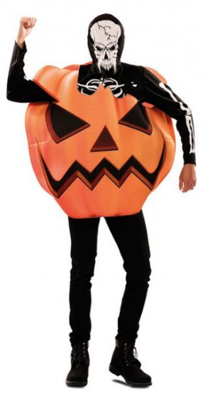 Witbaard kostým tekvica kostra čierna/oranžová veľkosť M/L