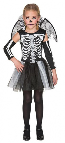 Witbaard šaty kostra dievča polyester čierno/biela mt 110-122