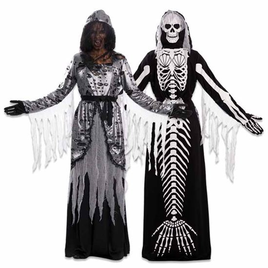 Witbaard kostým Double Fun morská panna/kostra čierna mt XL