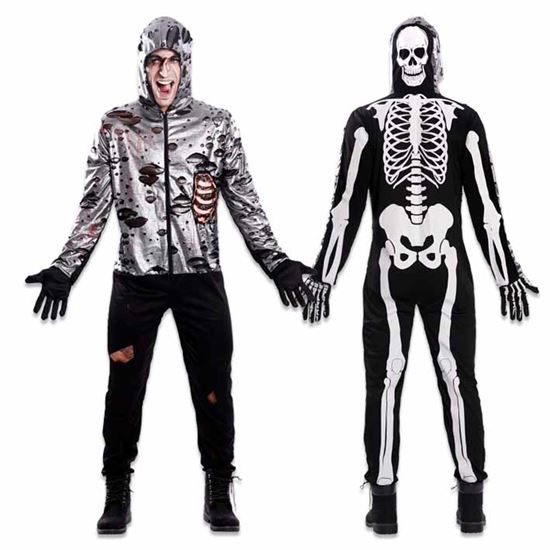 Witbaard kostým Double Fun zombie kostra čierna/biela mt XL