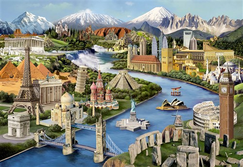 Wooden City jigsaw puzzle World Landmarks 52 cm wood 600 pieces