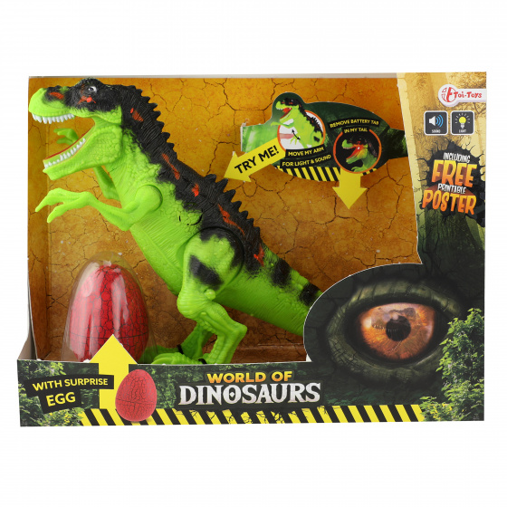 World of Dinosaurs speelset dinosaurus met geluid junior groen 2 delig