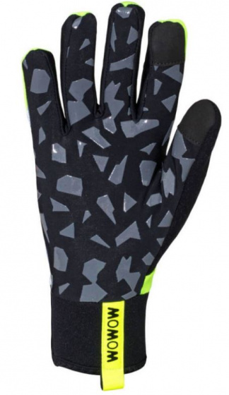 Wowow fietshandschoenen early fog fleece/neopreen geel maat l