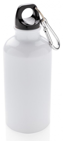 drinking bottle 400 ml aluminium black/white
