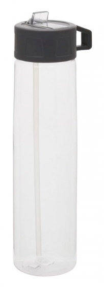 drinking bottle with straw 750 ml PP transparent