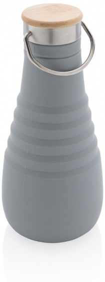 drinking bottle foldable 600 ml silicon grey