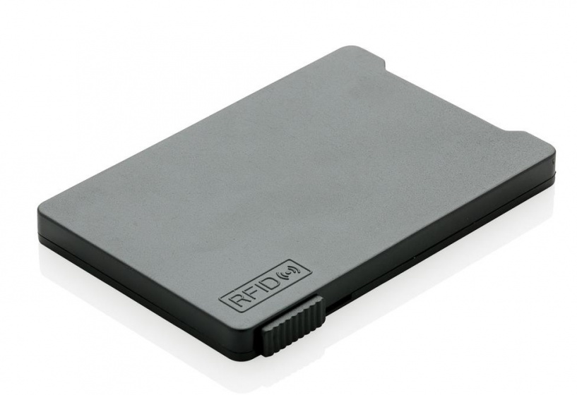 pouzdro na karty Rfid 9,4 x 6,5 cm ABS zwart/šedá