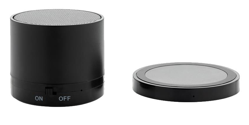 XD Collection speaker/oplader bluetooth 7 cm abs zwart 3 delig