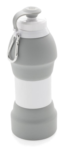 XD Collection športová fľaša 580 ml silikón sivá/biela